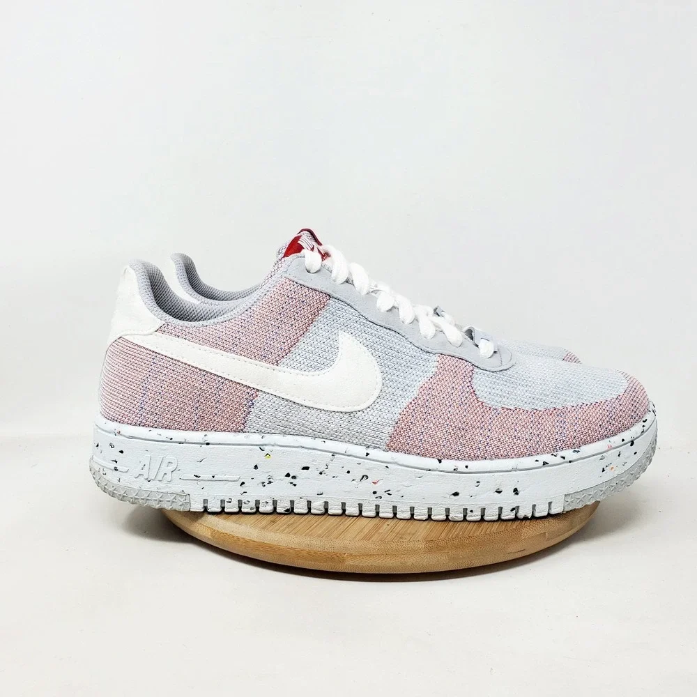 Nike Air Force 1 Crater Flyknit Shoes Mens 10 Grey Lace Up Sneakers